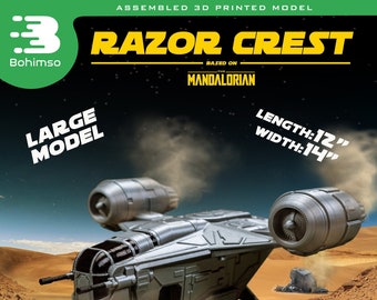 Raumschiff Razor Crest mit beweglichen Teilen | Plastikmodell | Mandalorianer | Raumschiff | Großformatiger 3D-Druck