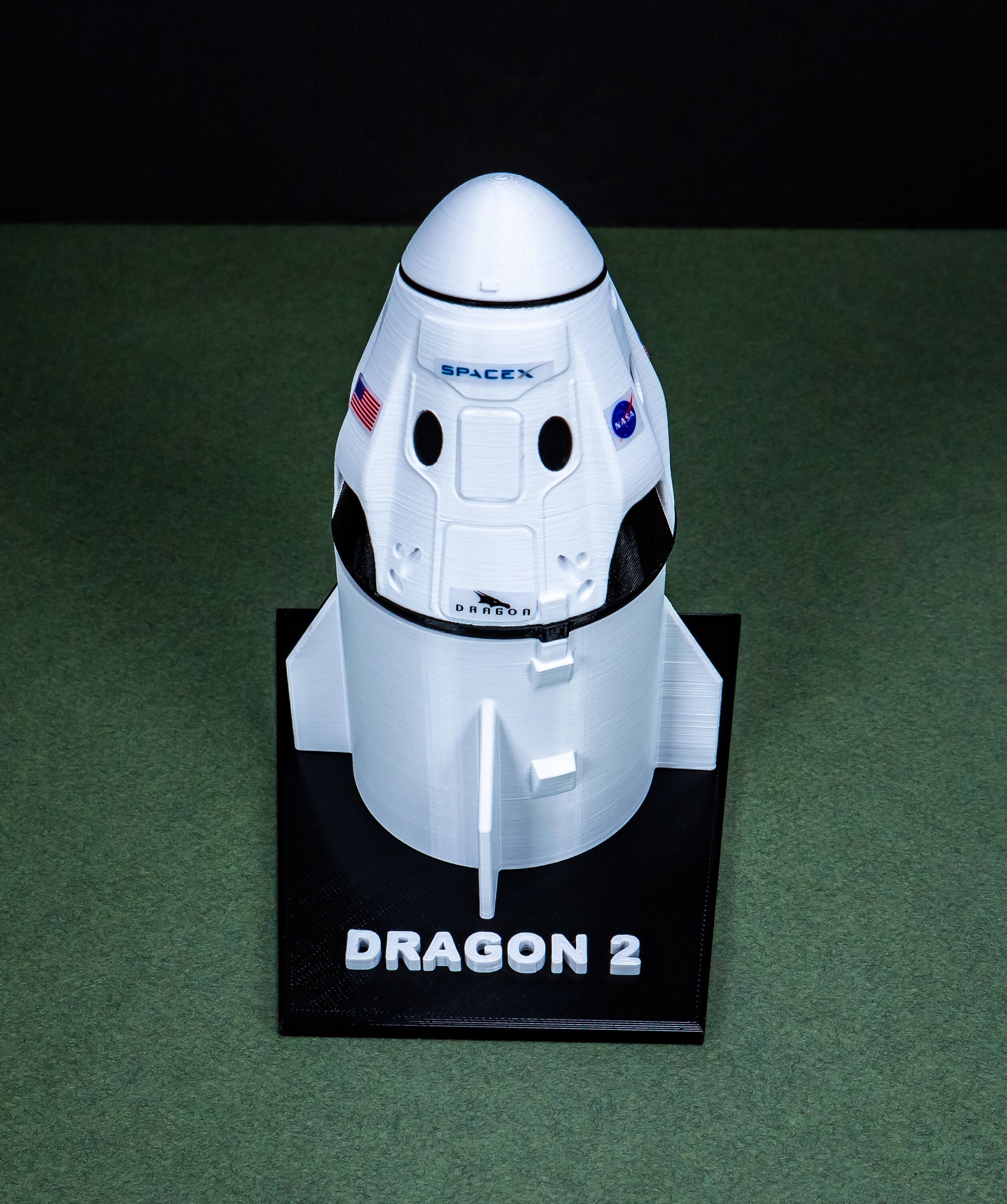 thumbnail image 2 of Bohimso 1:48 Scale Dragon 2 Inspiration4 SpaceX Model Spacecraft Kit (Pre-built, With Base & Sticker) 2 of 4
