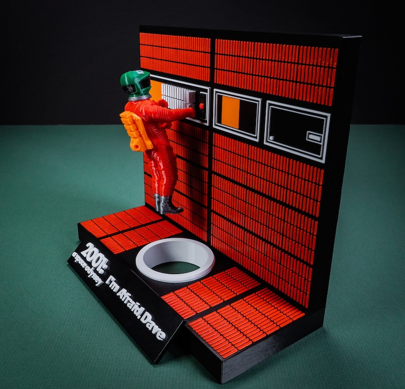 Hal & Bowman Diorama "Ik ben bang, Dave" | 2001 een ruimte-odyssee | diorama | beeldje | hal 9000 computer| 3d printen afbeelding 5