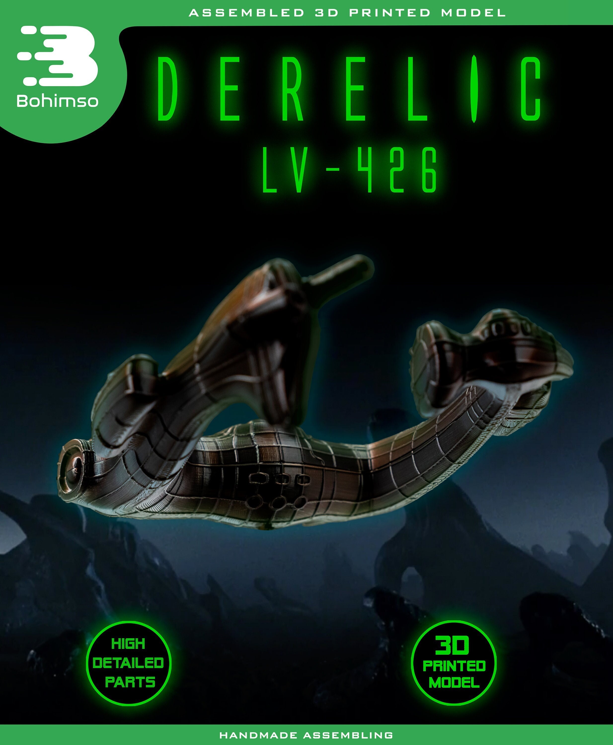 遺棄されたLV-246 |プラモデル |宇宙船エイリアン映画 |宇宙船3D