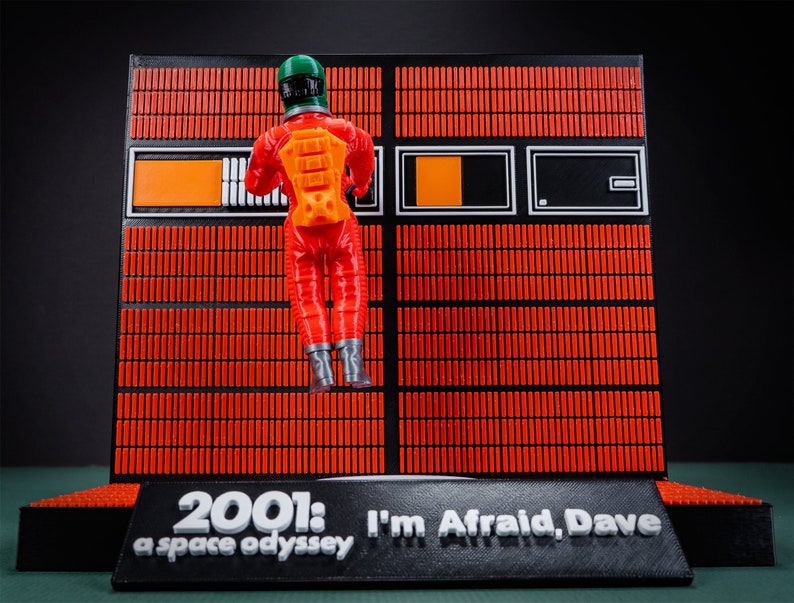 Hal & Bowman Diorama "Ik ben bang, Dave" | 2001 een ruimte-odyssee | diorama | beeldje | hal 9000 computer| 3d printen afbeelding 3