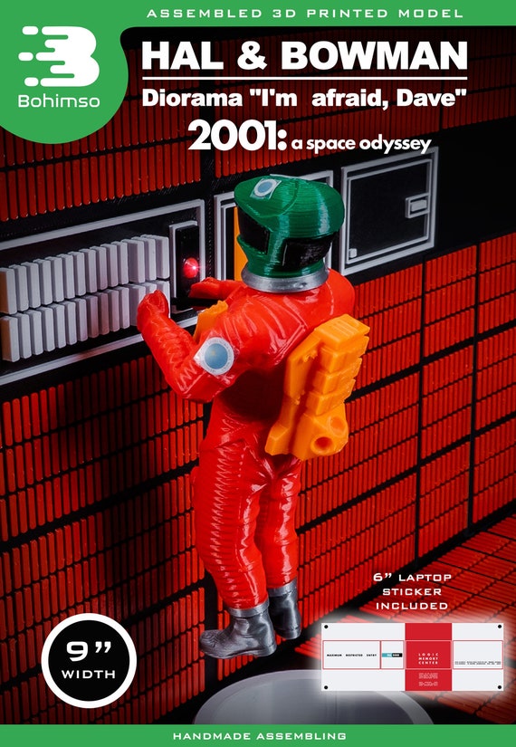 Hal & Bowman Diorama "I'm afraid, Dave" | 2001 a space odyssey | diorama | figurine | hal 9000 computer| 3d print