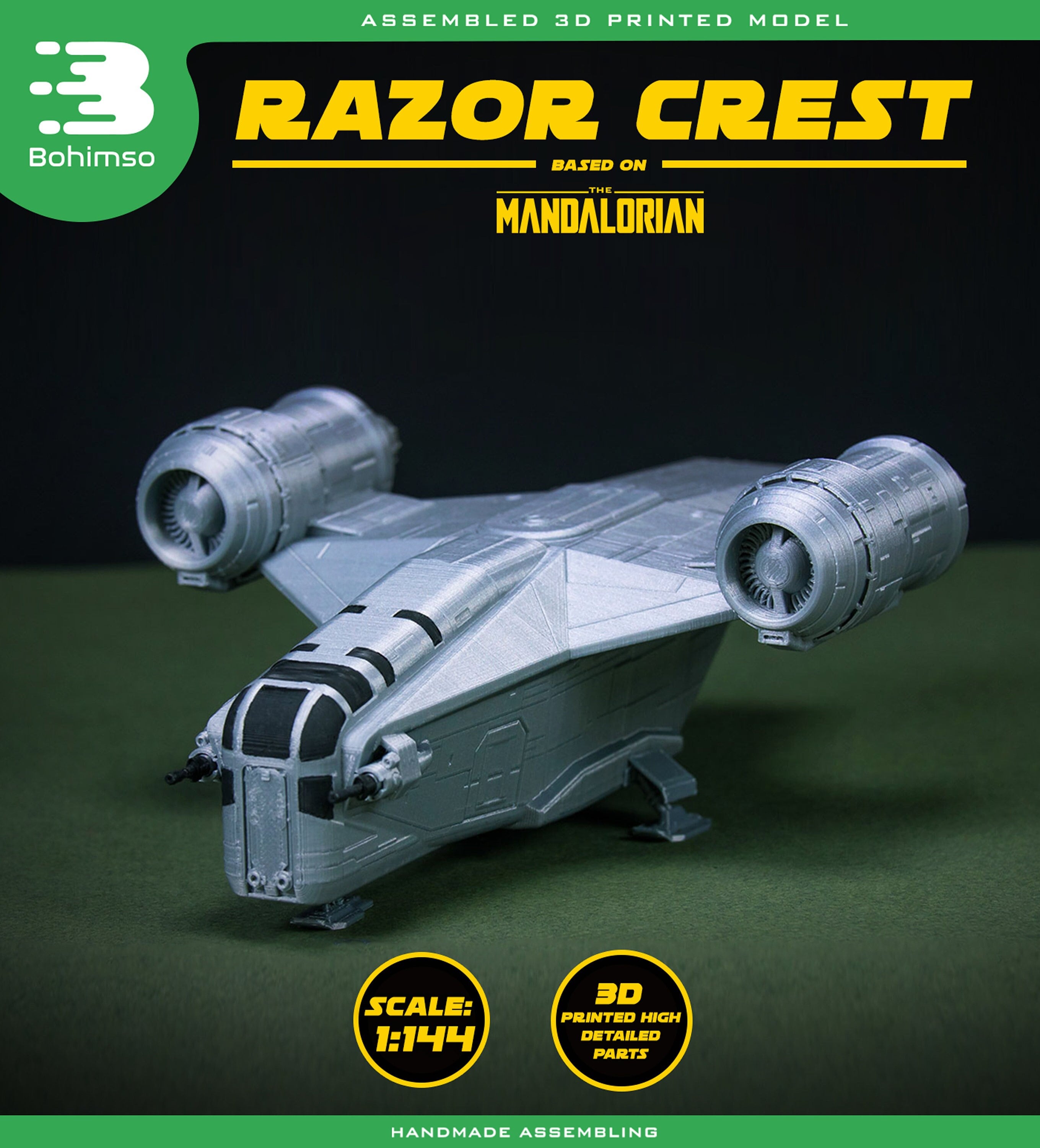 Razor Crest Spaceship from the Mandalorian | Razor Crest | Mandalorian | plastic model | spacecraft | 3d printing