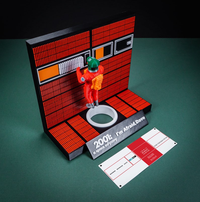 Hal & Bowman Diorama "Ik ben bang, Dave" | 2001 een ruimte-odyssee | diorama | beeldje | hal 9000 computer| 3d printen afbeelding 2