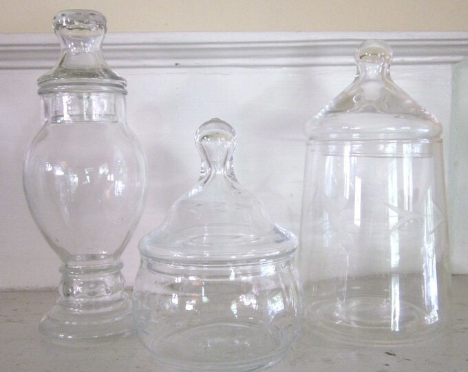 Vintage Apothecary Jars Candy Buffet Set of 3 Etsy