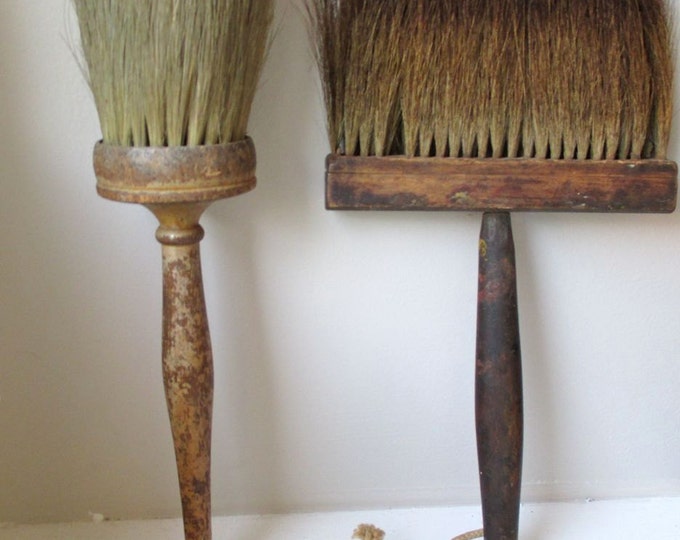 Vintage Flat Paint Brush Dusting Brush Wooden Handle Etsy