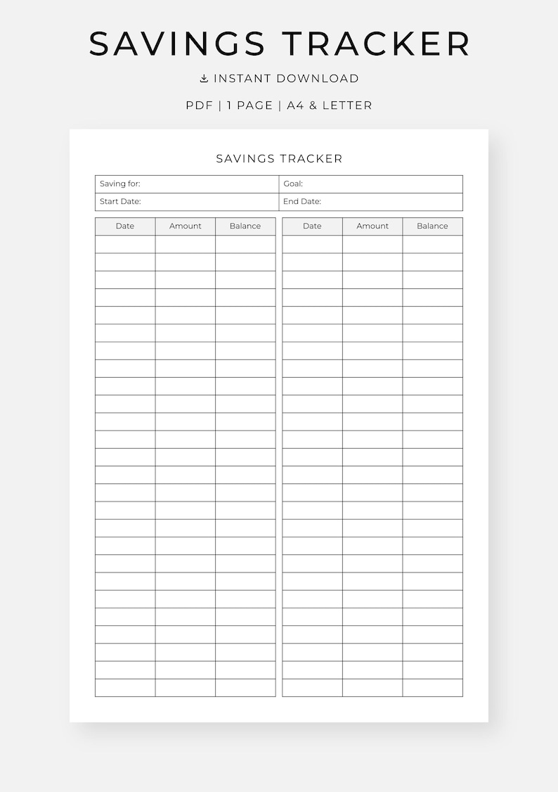 Saving Checklist.pdf Printable Savings Tracker, Money Saving Challenge Log, Budget Planner ...