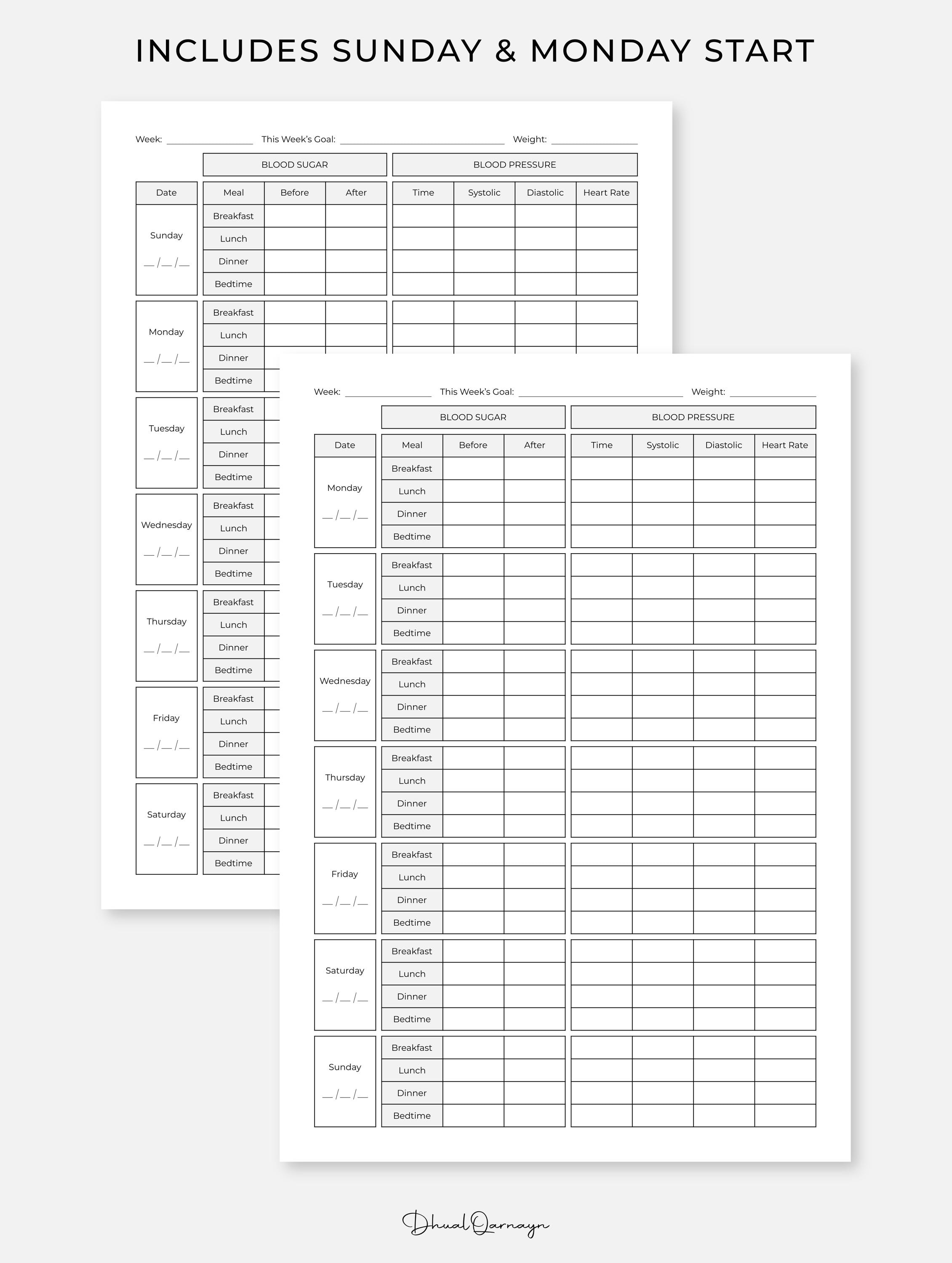 FREE BLOOD PRESSURE AND BLOOD SUGAR LOG SHEET PDF visual data 8