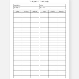 Saving Checklist.pdf Printable Savings Tracker, Money Saving Challenge Log, Budget Planner ...