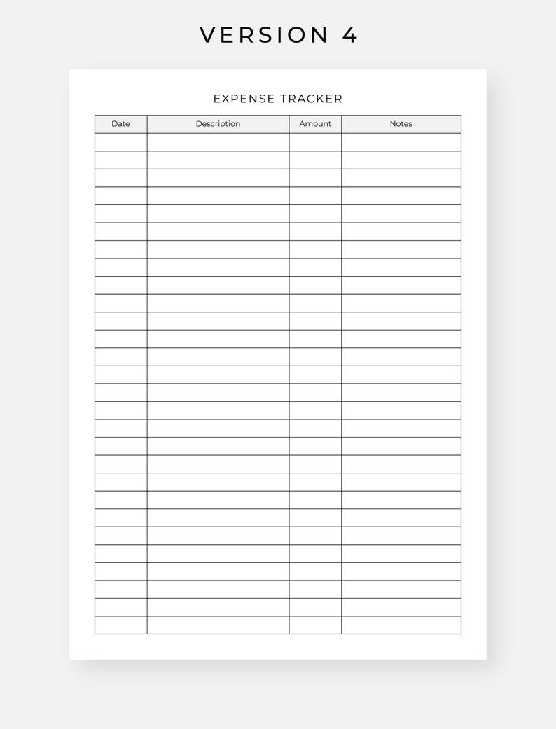 Expense Tracker, Printable Daily Spending Tracker, A4/letter, PDF ...