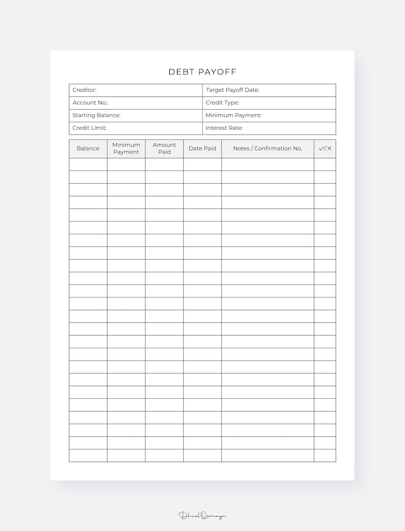 Debt Payoff Planner Printable, Debt Payoff Tracker, Debt Payment Tracker, Financial Planner, Budget Planner image 2