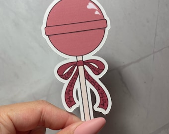 Girly Pop Lollipop Holographic Sticker - Handmade Design