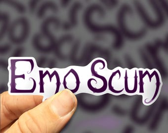 Emo Scum Music Sticker: Holographic Alternative Style