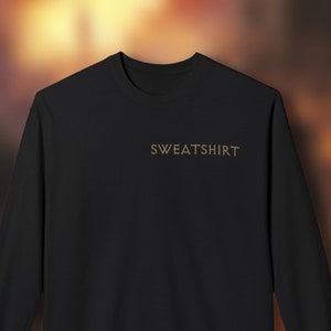 Sudadera unisex minimalista con cuello redondo negra inspirada en Diablo y botín de rareza única imagen 2