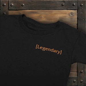 World of Warcraft Inspired ‘Legendary’ Shirt, Minimalist Black Unisex Crewneck Cotton Tee
