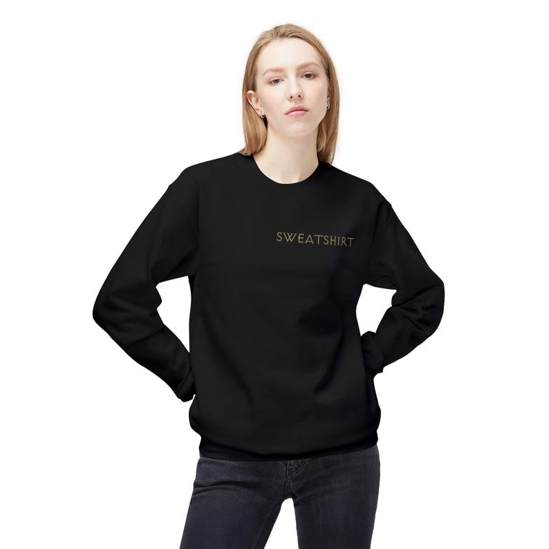 Sudadera unisex minimalista con cuello redondo negra inspirada en Diablo y botín de rareza única imagen 3