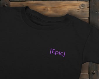 World of Warcraft Inspired 'Epic' Shirt, Minimalist Black Unisex Crewneck Cotton Tee