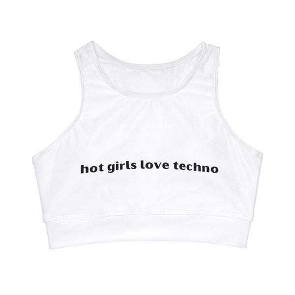 Hot Girls Love Techno Crop Top – Perfect for Rave & Festival Fashion | Women's Stylish Party Wear