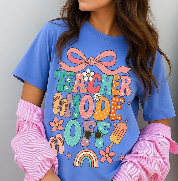 Teacher Mode Off PNG – Groovy Teacher Summer Break Digital Download