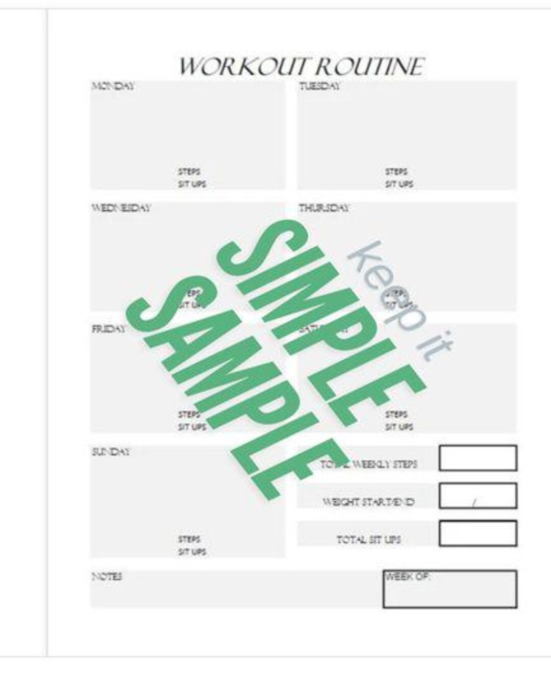 52 WEEK Keep It SIMPLE Basic Workout Routine Printable Pdf / Remarkable ...