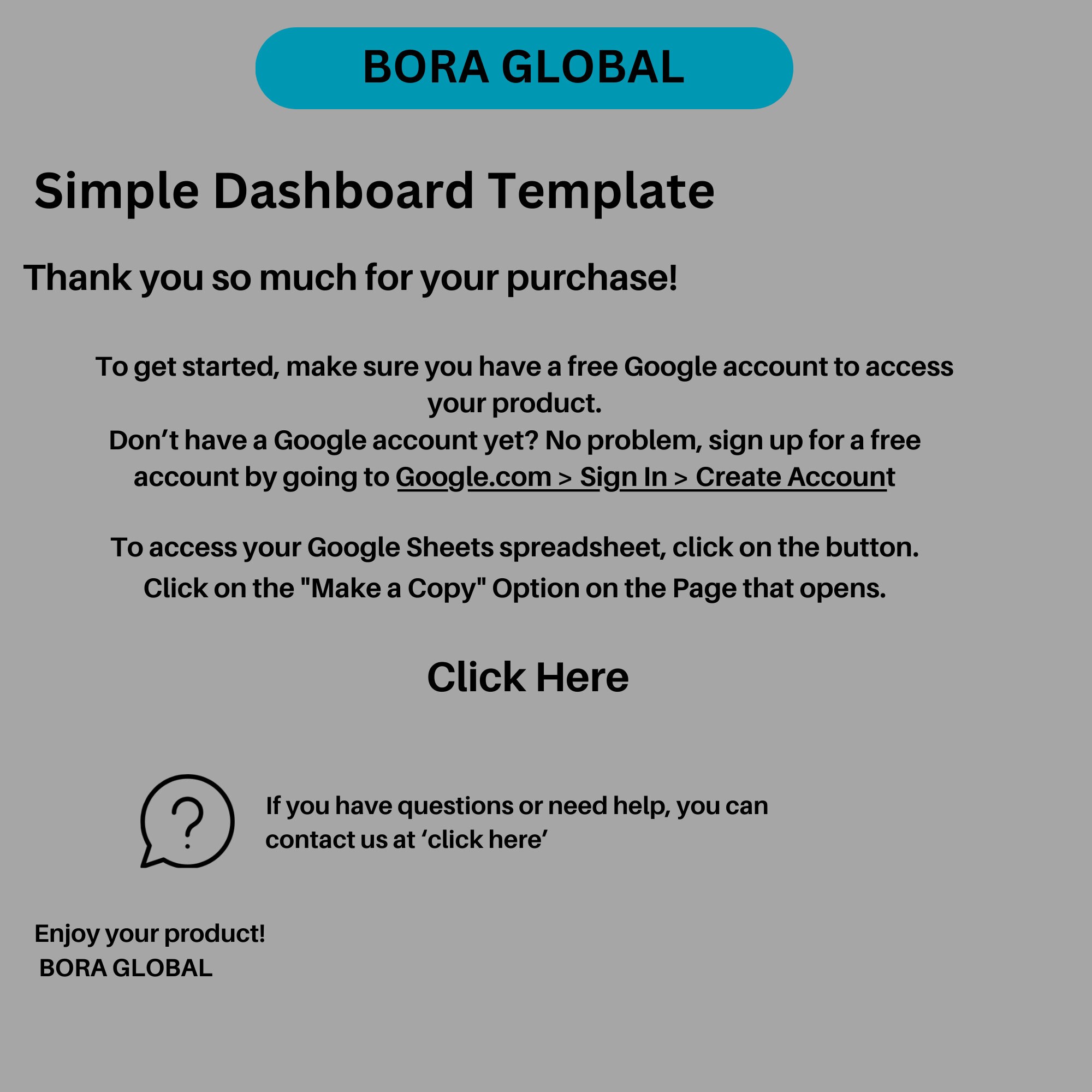 Simple Dashboard Template Google Sheets Data Visualizer Business ...