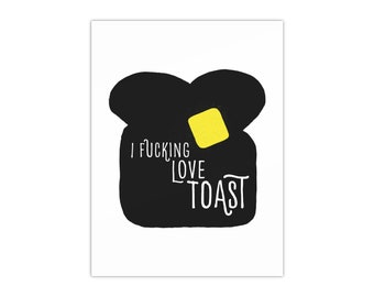 Me encantan las tostadas, póster satinado