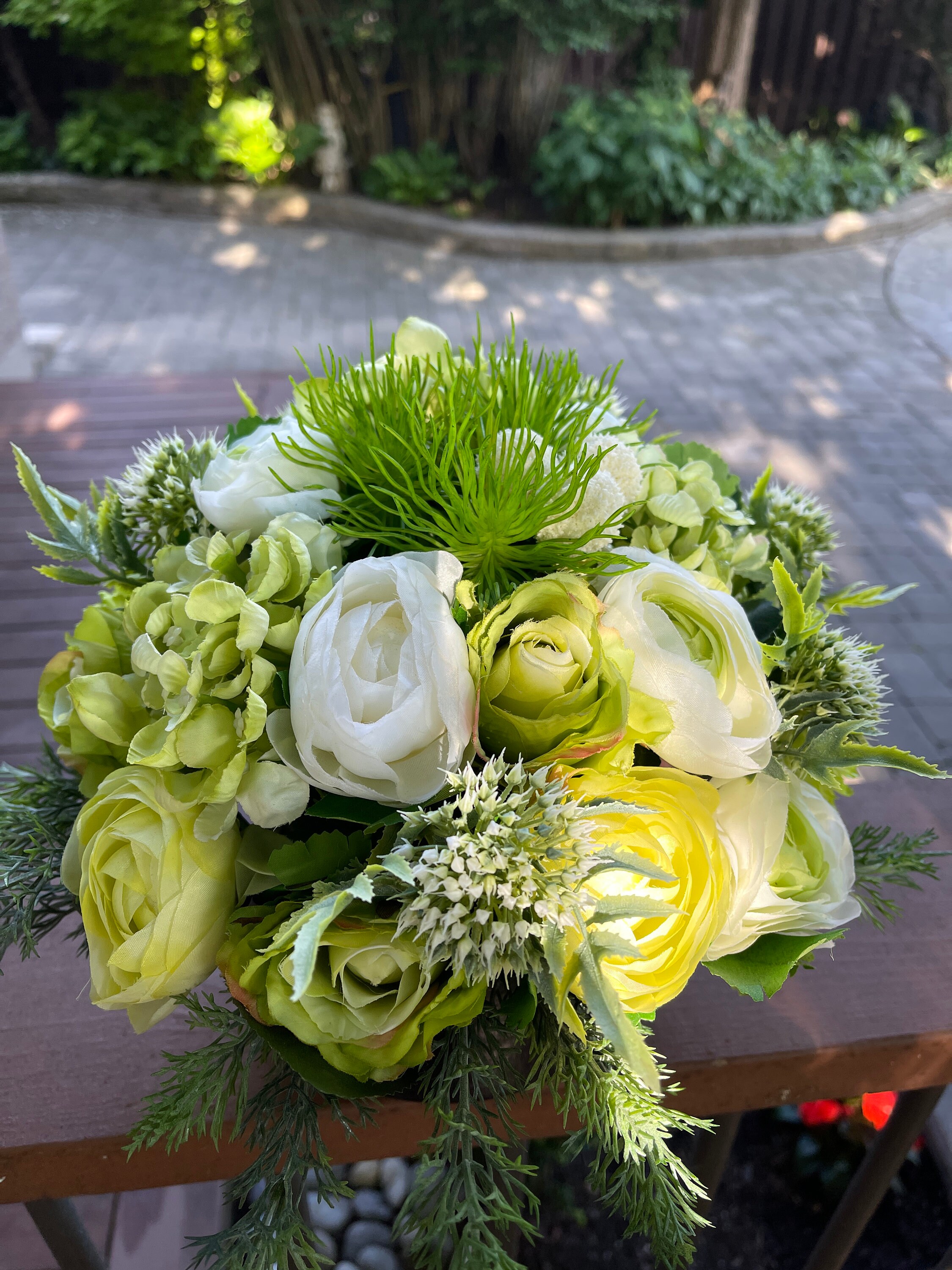 Green & White Floral Arrangement Camellia Bouquet in Black Vase Etsy — free download