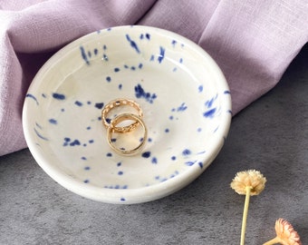 Blue Skies Speckled Dish: A Delicate and Charming Ceramic Accessory for Women