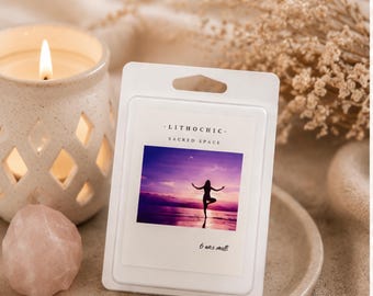 Sacred Space Wax Melts | Black Obsidian Crystal Soy Wax Melts | Cocoa Butter Cashmere Home Fragrance | Cozy Self Care Gift