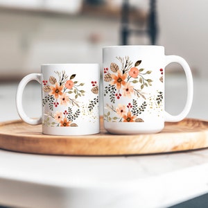 Blossom Harmony Coffee Mug, Tea Mug, Hot Chocolate Illustrated Drinkware image 2