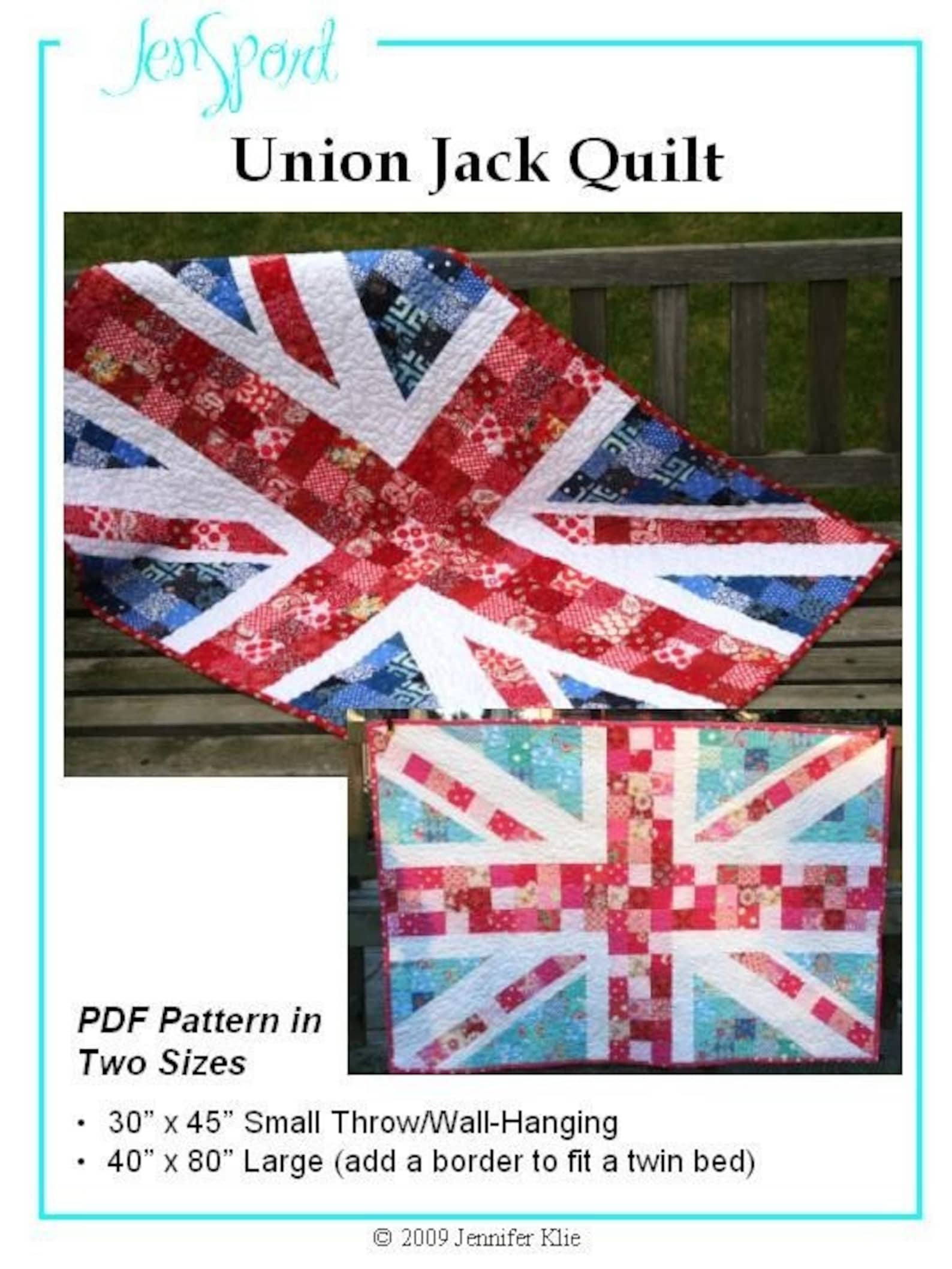 Union Jack Quilt PDF Pattern (Download Now) Etsy