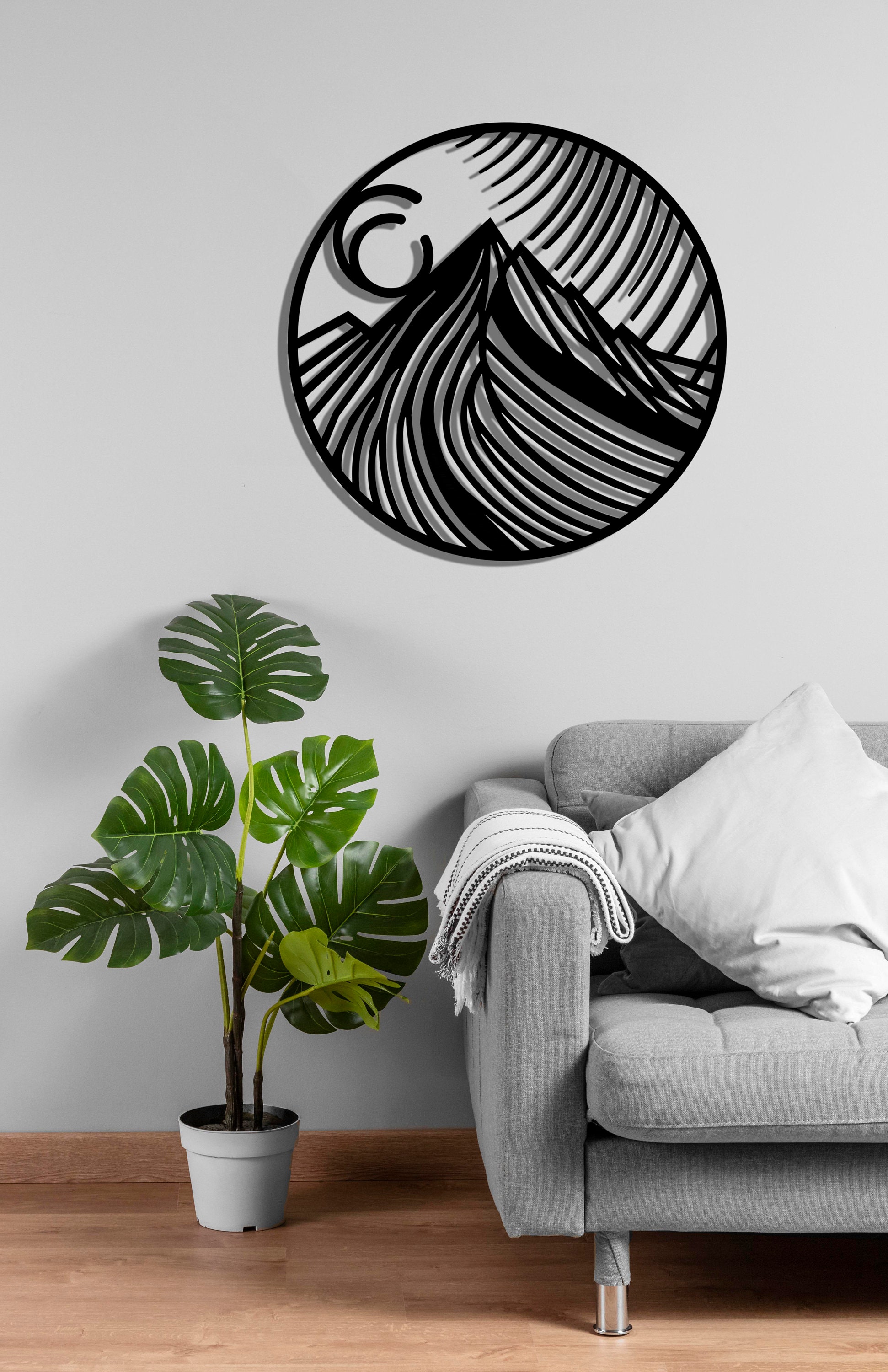 Modern Minimalist Mountain Metal Wall Art,stylish Home Decoration ...