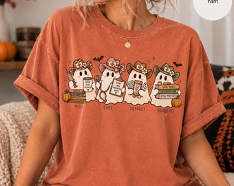 Halloween CMA Shirt, Western Ghost Shirt, Cowboy Fall Tshirt, Certified Medication Aid