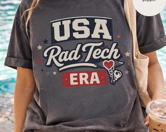 USA Rad Tech Era T-Shirt, Patriotic Radiology Technician Vintage Medical Design