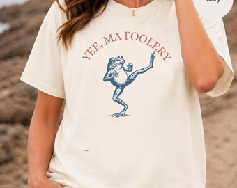 Yee Ma Foolery dancing frog T-shirt | vintage illustration, humorous text