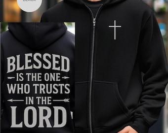 Christian Zipper Hoodie - Religious Unisex Full Zip Sweatshirt, Christian Apparel, Faith Gift, Religious Clothing, Christian Hooded Jacket
