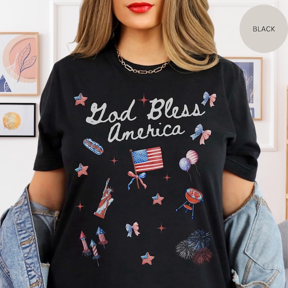 Patriotic Tee, Independence Day Shirt, July 4th Top, American Flag Tee, USA Pride T-Shirt, Memorial Day Shirt, Christian 4th July T-Shirt.