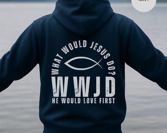 Christian Hoodie, WWJD What Would Jesus Do Hoodie, Cross Zip Sweatshirt