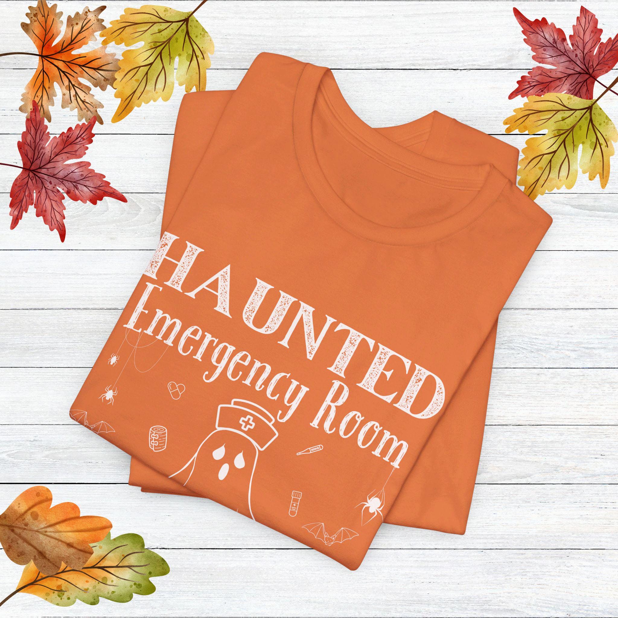 Haunted Er Nurse Halloween Shirt, Emergency Room Night Shift Nurse, Ghost T-shirt ...