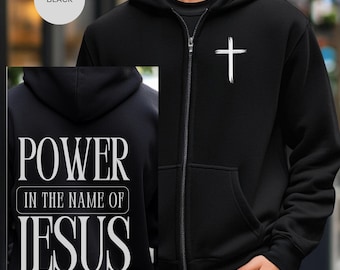 Christian Zipper Hoodie - Religious Full Zip Sweatshirt, Faith Zip-Up Hoodie, Christian Apparel, Cozy Church Hooded Jacket, Bible Verse