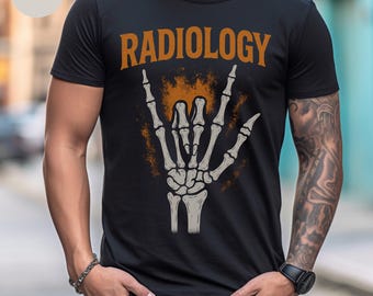 Halloween Radiology T-Shirt, Unisex Jersey Short Sleeve Tee, Scary X-ray Tech Shirt, Spooky Medical Imaging Top, Skeleton Radiologist