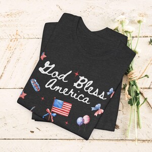 Patriotic Tee, Independence Day Shirt, July 4th Top, American Flag Tee, USA Pride T-Shirt, Memorial Day Shirt, Christian 4th July T-Shirt. bild 7