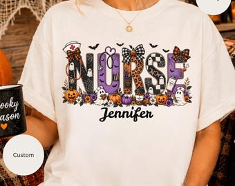 Custom Halloween Nurse Shirt, Healtcare Tshirt, Personalized Medical Unit Tee, NICU Nurse Shirt.
