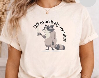 Funny Teacher Test Day Raccoon T-shirt | School Humor