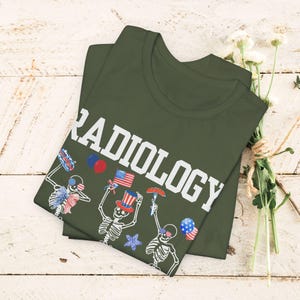 Radiology 4th of July Tee Shirt, Patriotic X-Ray Tech Gift, Independence Day Medical Apparel, American Flag Healthcare Top, USA July 4th zdjęcie 8