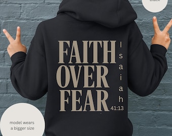 Christian Youth Hoodie, Faith Over Fear Youth Hoodie, Youth  Sweatshirt, Catholic Hoodie, Kids Faith Hoodie, Religious Youth  Hoodie Gift.
