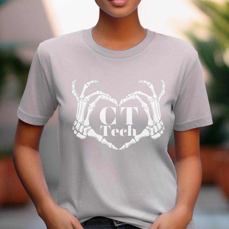 Ct Scan Tech Shirt, Heart Hands Skeleton Ct Tech Shirt, Medical ...