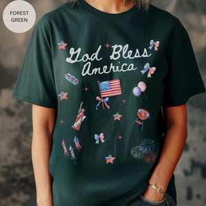 Patriotic Tee, Independence Day Shirt, July 4th Top, American Flag Tee, USA Pride T-Shirt, Memorial Day Shirt, Christian 4th July T-Shirt. bild 2