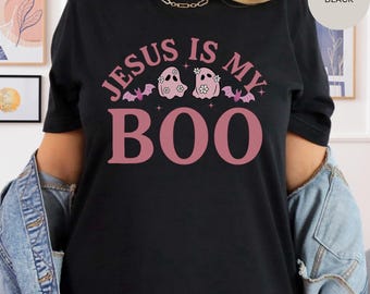 Christian Halloween Tee, Jesus Is My Boo Shirt, Unisex Shirt, Halloween Shirt, Religious Shirt, Halloween Costume, Catholic Shirt, Pink Fall