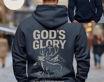 Christian Man Hoodie, Psalm 42:1 Unisex Sweatshirt, Religious Hooded Sweatshirt, Inspirational Pullover, Cozy Christian Apparel, Gift for